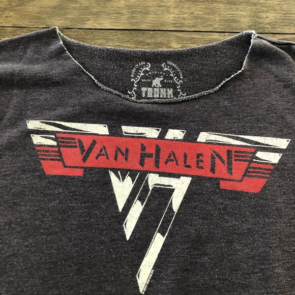 Trunk Ltd Size Small Gray Van Halen Rock Band Sweatshirt Top VH Graphic Pullover - Picture 2 of 7